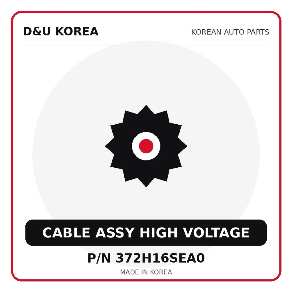 Genuine Mobis CABLE ASSY HIGH VOLTAGE 372H16SEA0 - Korean auto parts from D&U Korea