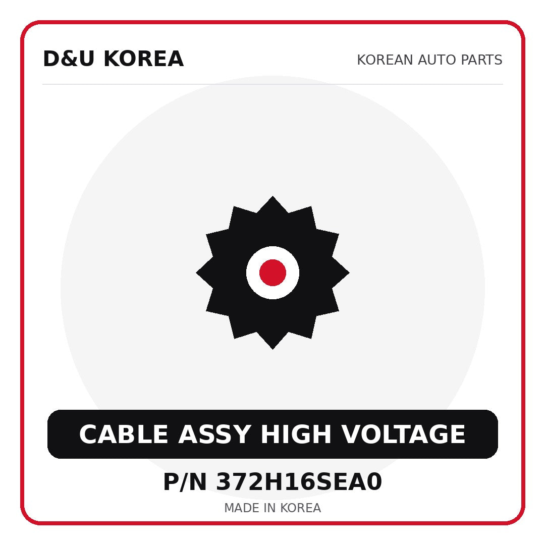 Genuine Mobis CABLE ASSY HIGH VOLTAGE 372H16SEA0 - Korean auto parts from D&U Korea