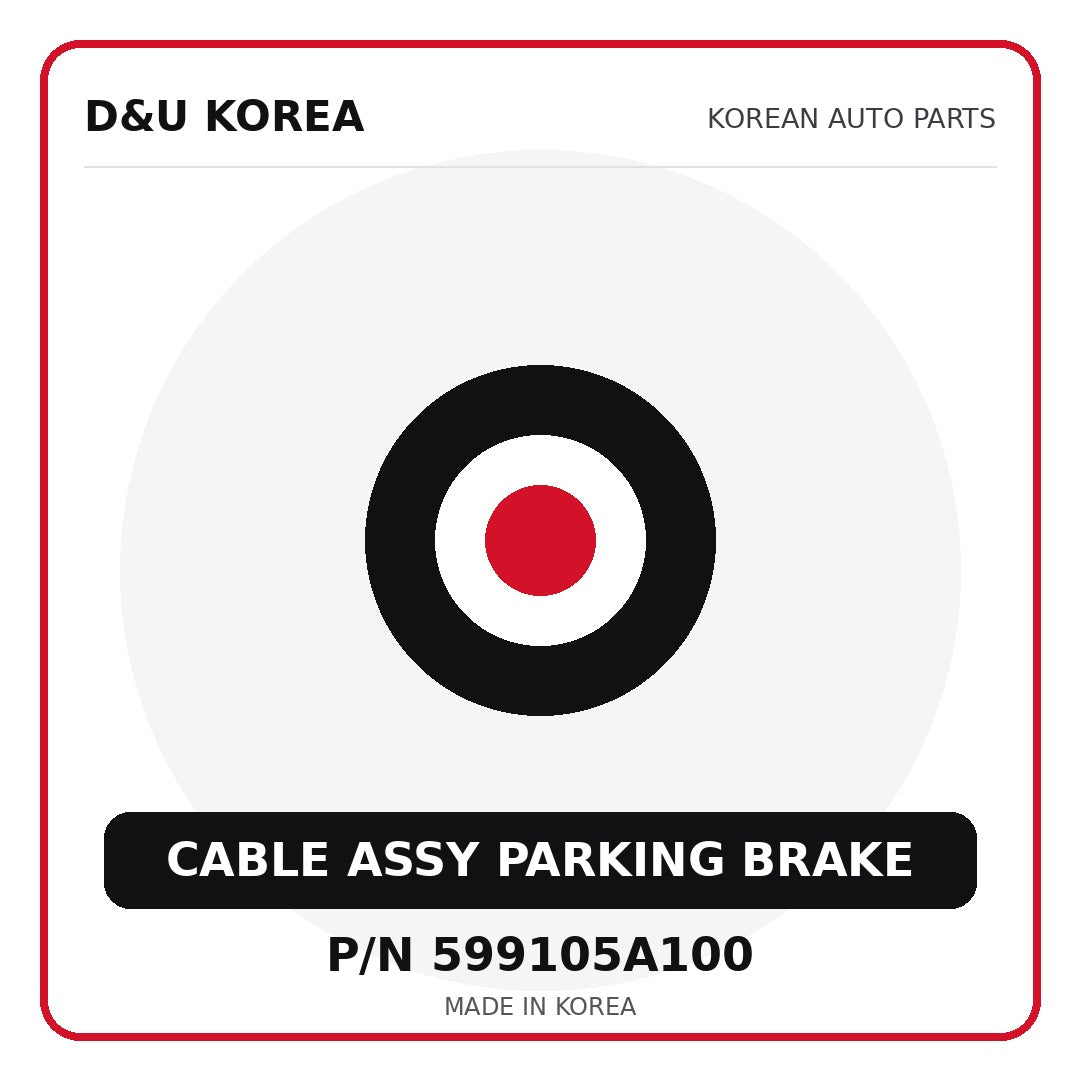 Genuine Mobis CABLE ASSY PARKING BRAKE 599105A100 - Korean auto parts from D&U Korea
