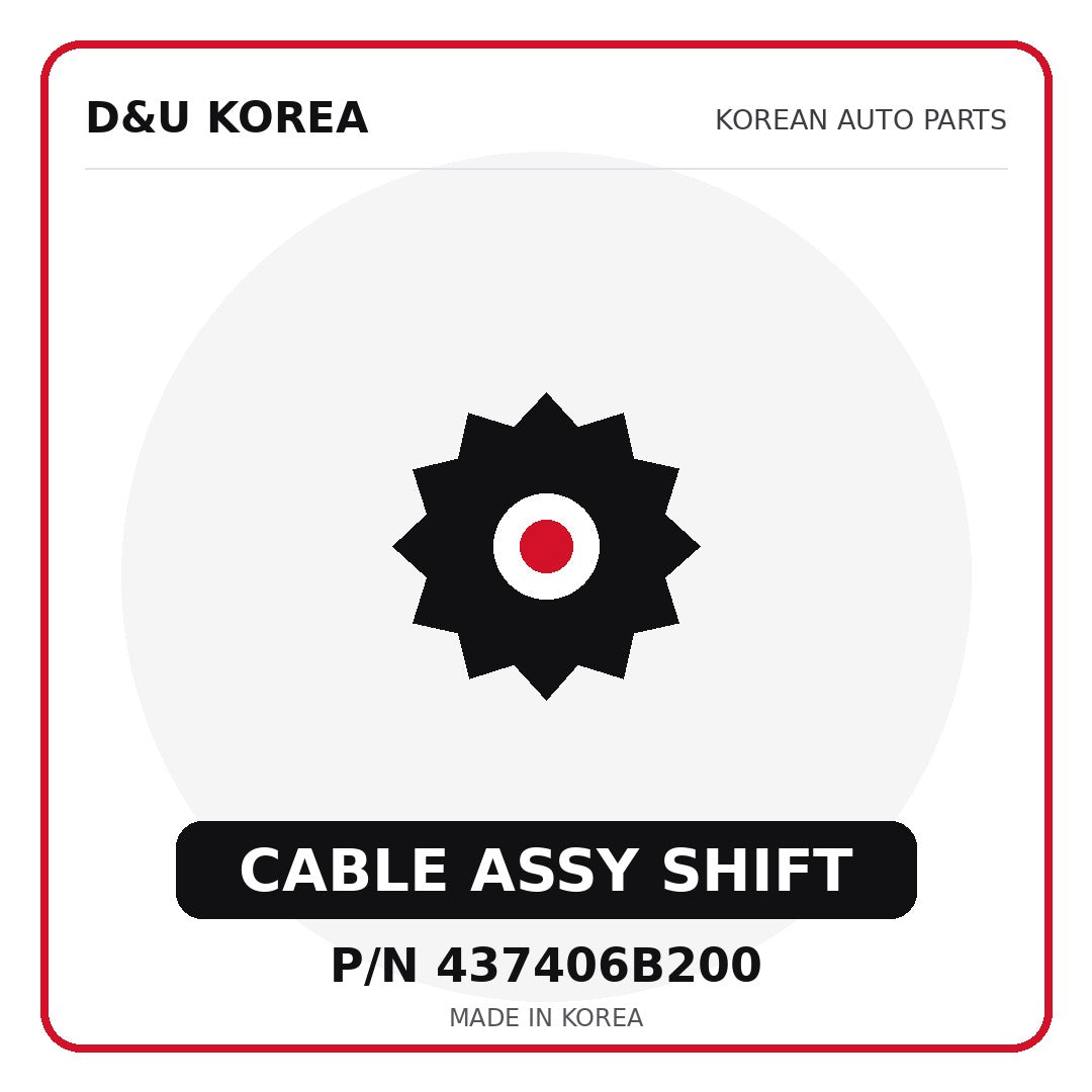 Genuine Mobis CABLE ASSY SHIFT 437406B200 for Korean vehicles | D&U Korea