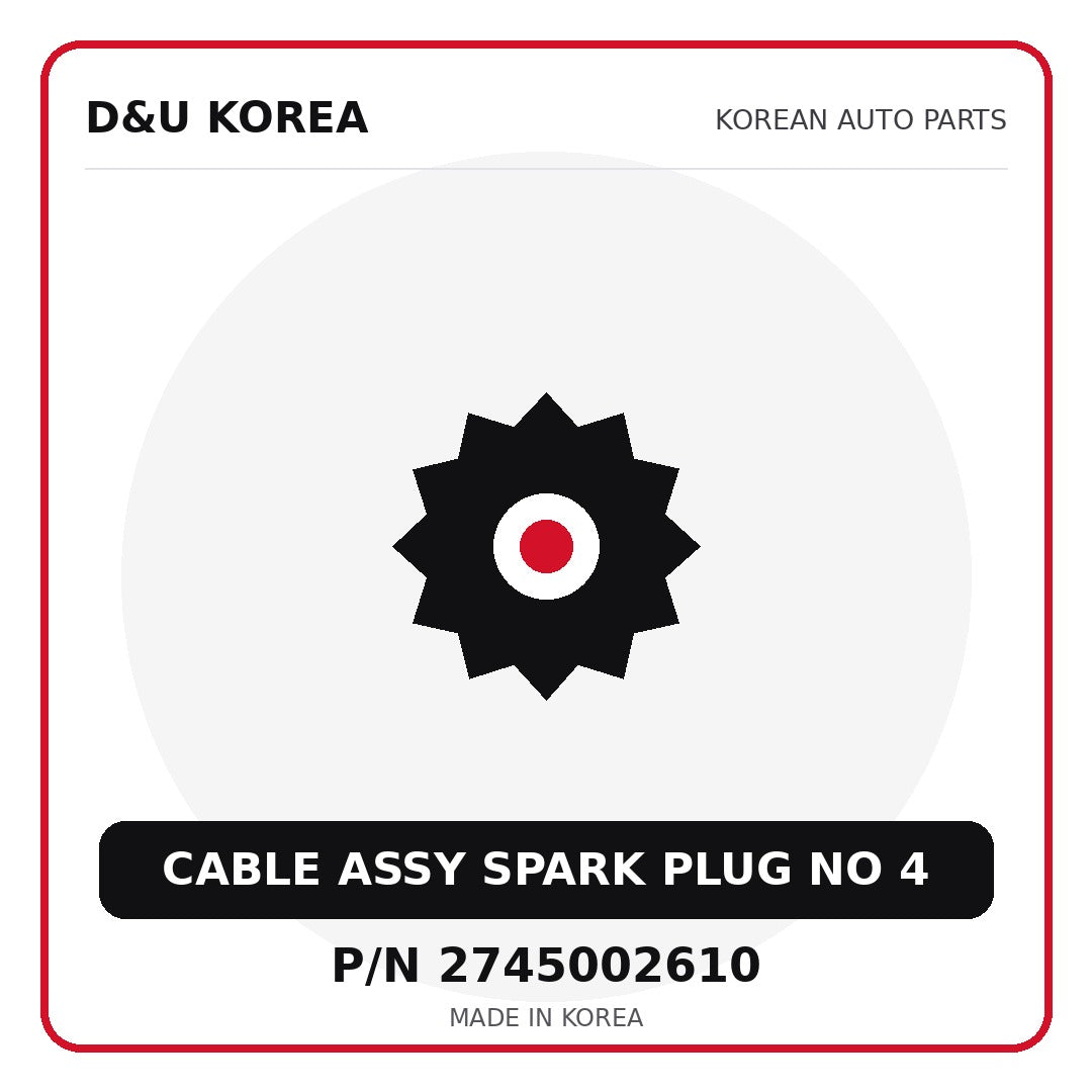 Genuine Mobis CABLE ASSY SPARK PLUG NO 4 2745002610 - Korean auto parts from D&U Korea