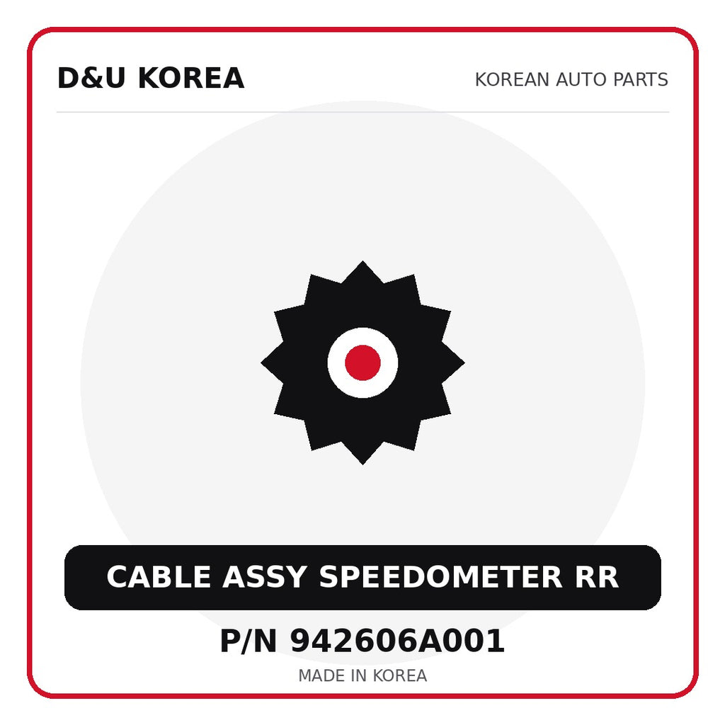 Genuine Mobis CABLE ASSY SPEEDOMETER RR 942606A001 for Korean vehicles | D&U Korea