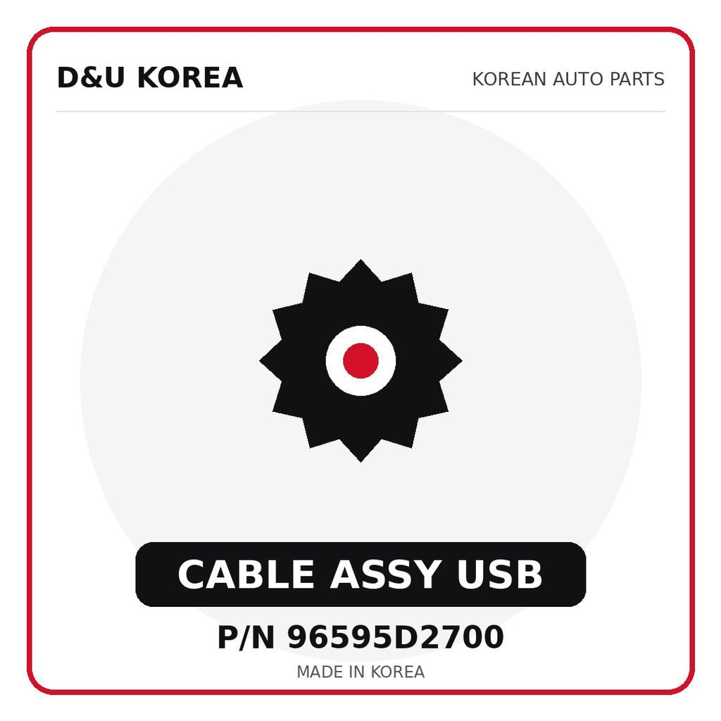 Genuine Mobis CABLE ASSY USB 96595D2700 - Korean auto parts from D&U Korea