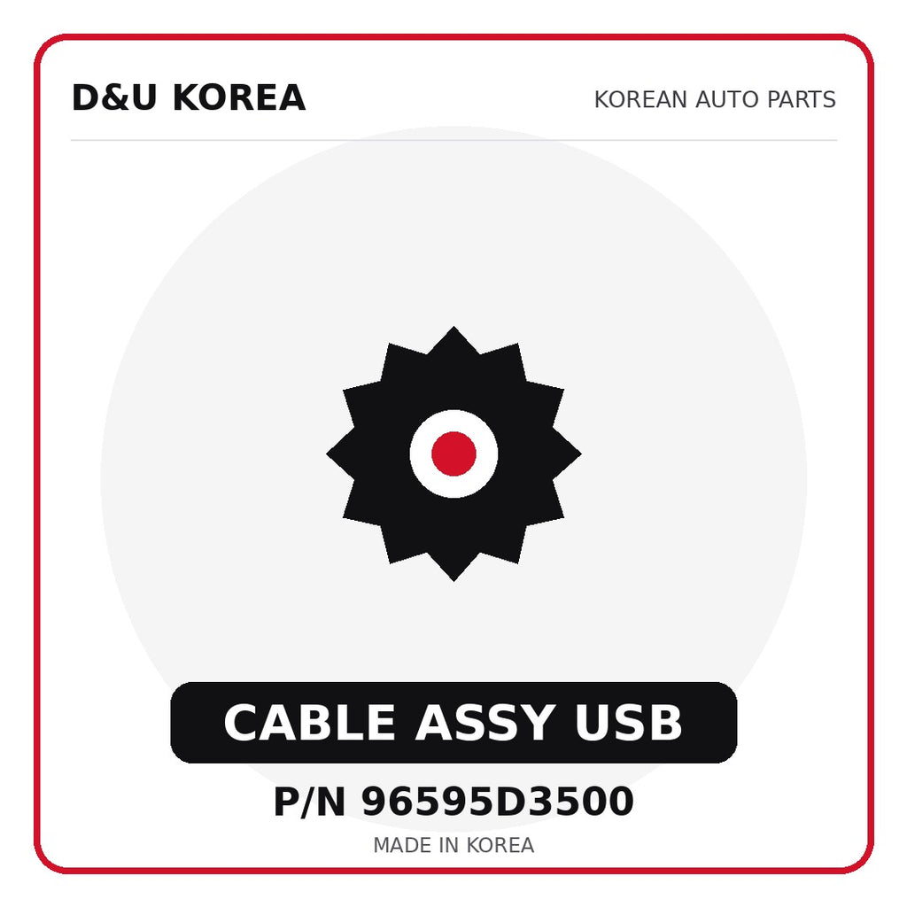 Genuine Mobis CABLE ASSY USB 96595D3500 - Korean auto parts from D&U Korea