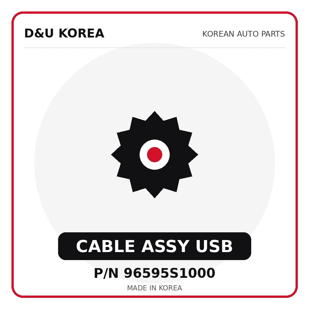 Genuine Mobis CABLE ASSY USB 96595S1000 - Korean auto parts from D&U Korea