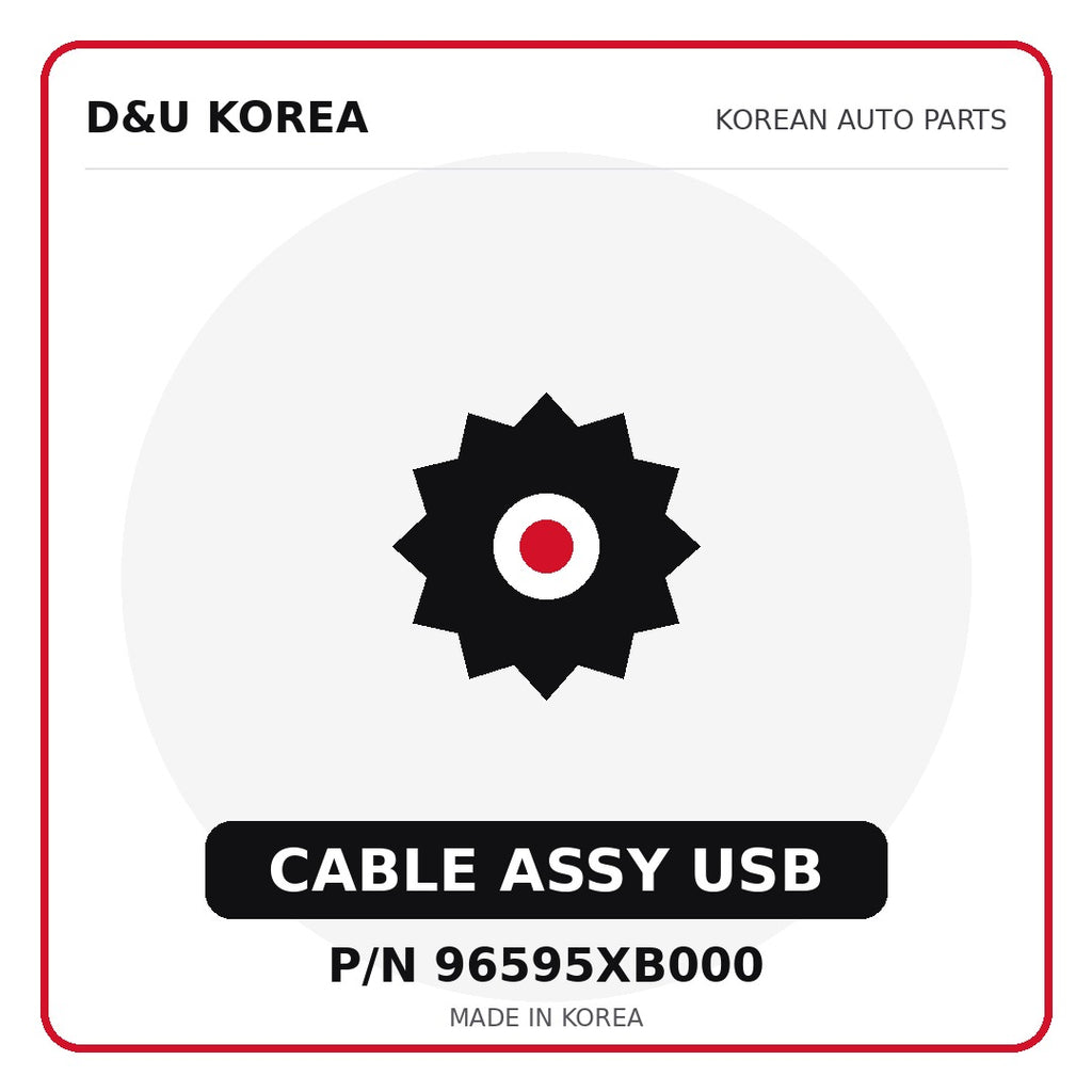 Genuine Mobis CABLE ASSY USB 96595XB000 - Korean auto parts from D&U Korea