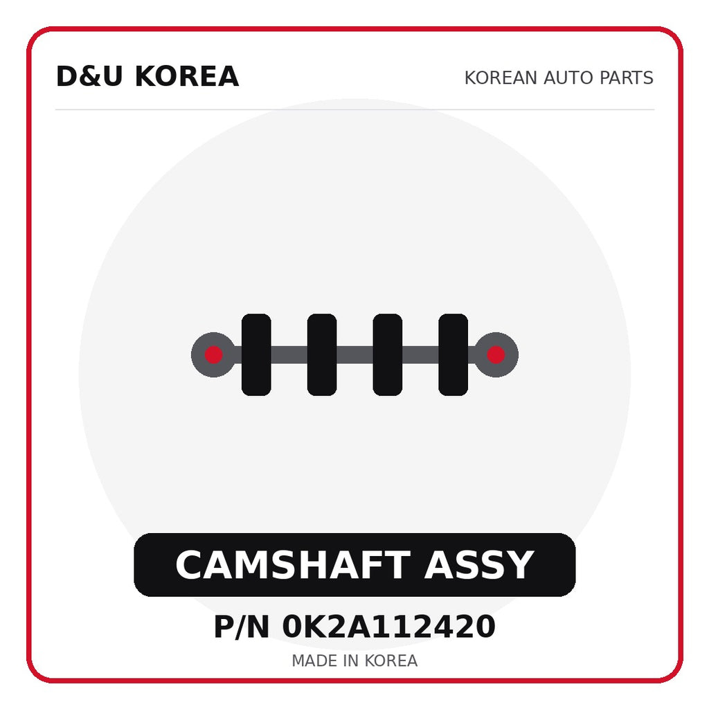 Genuine Mobis CAMSHAFT ASSY 0K2A112420 - Korean auto parts from D&U Korea