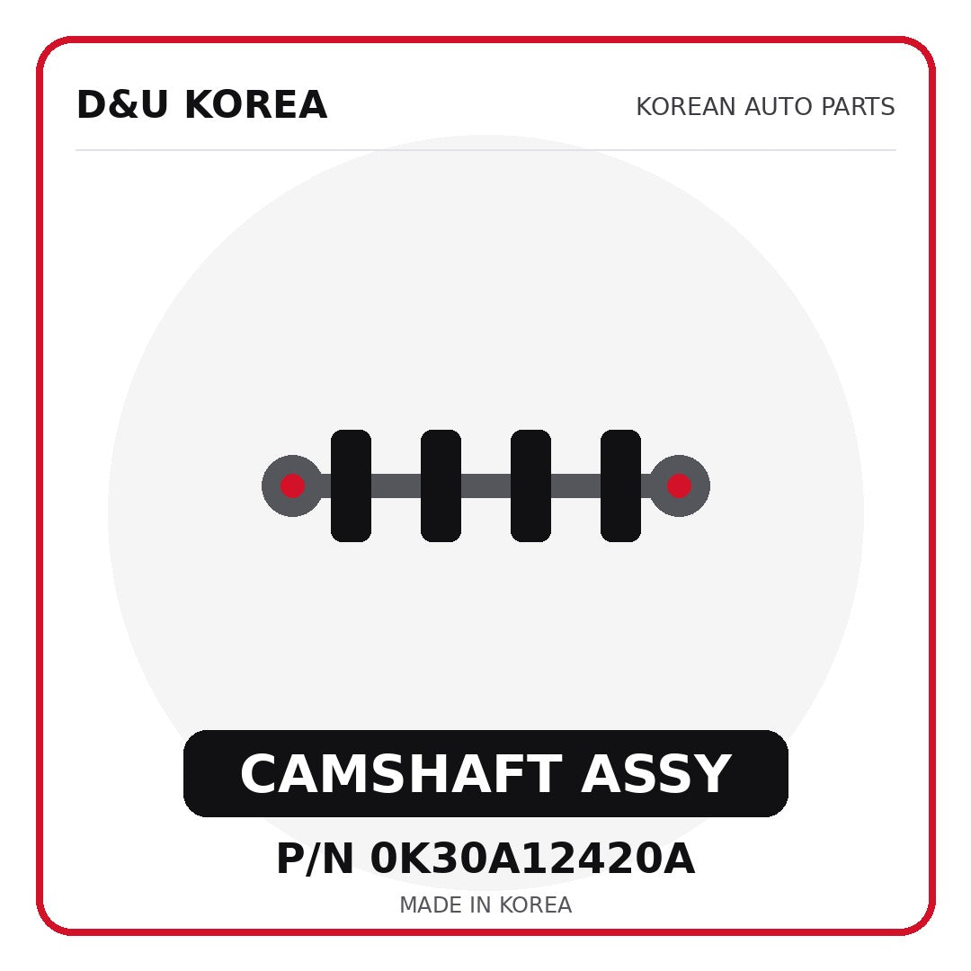 Genuine Mobis CAMSHAFT ASSY 0K30A12420A - Korean auto parts from D&U Korea