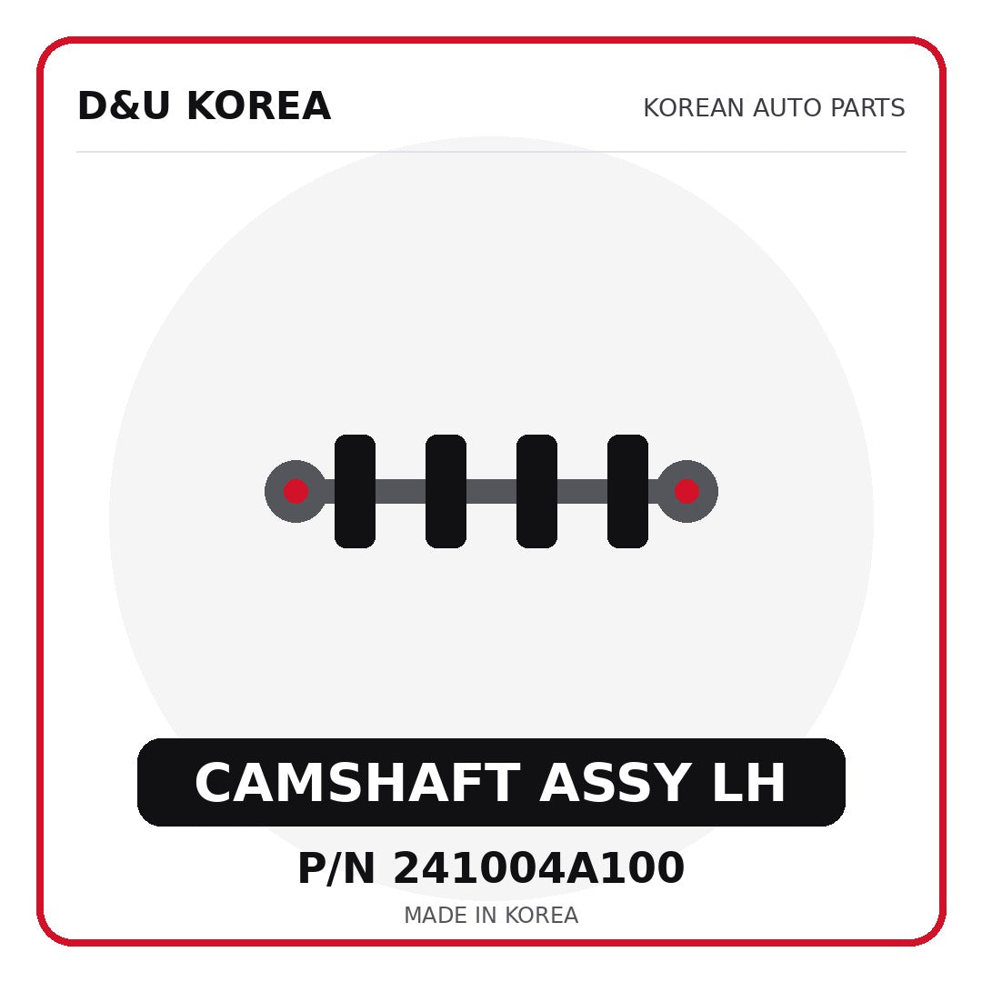 Genuine Mobis CAMSHAFT ASSY LH 241004A100 - Korean auto parts from D&U Korea