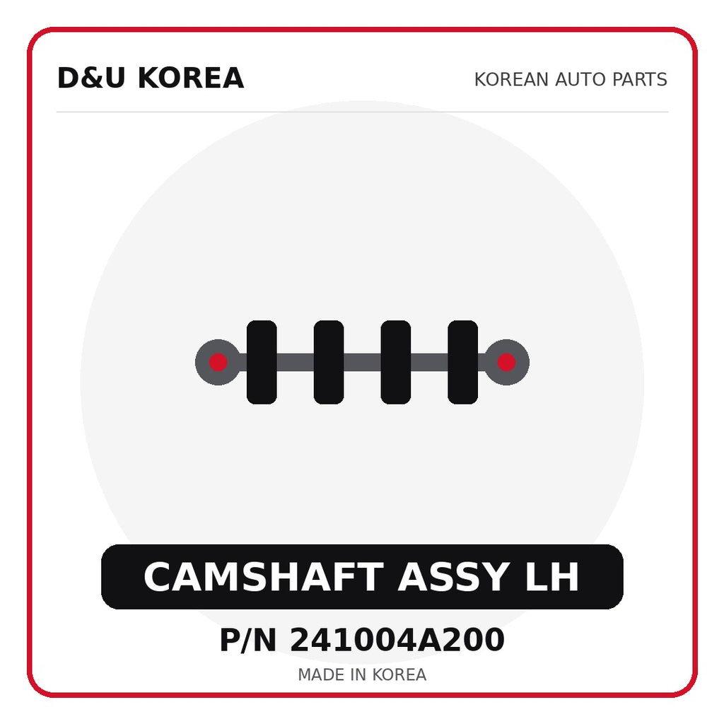 Genuine Mobis CAMSHAFT ASSY LH 241004A200 - Korean auto parts from D&U Korea