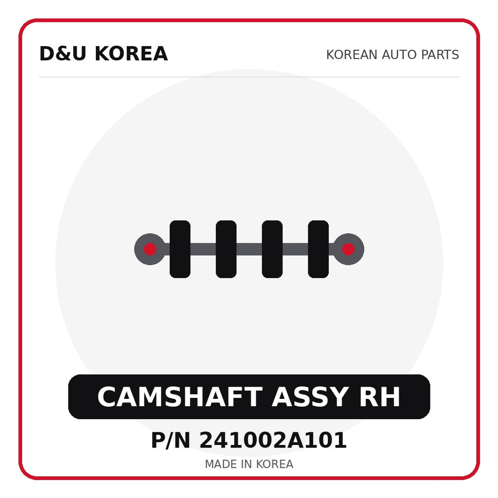 Genuine Mobis CAMSHAFT ASSY RH 241002A101 - Korean auto parts from D&U Korea