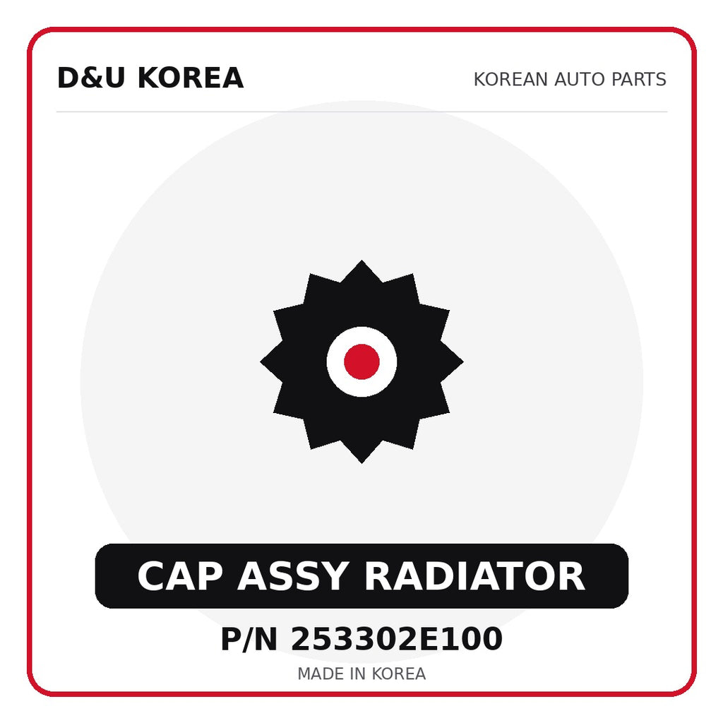 Genuine Mobis CAP ASSY RADIATOR 253302E100 - Korean auto parts from D&U Korea