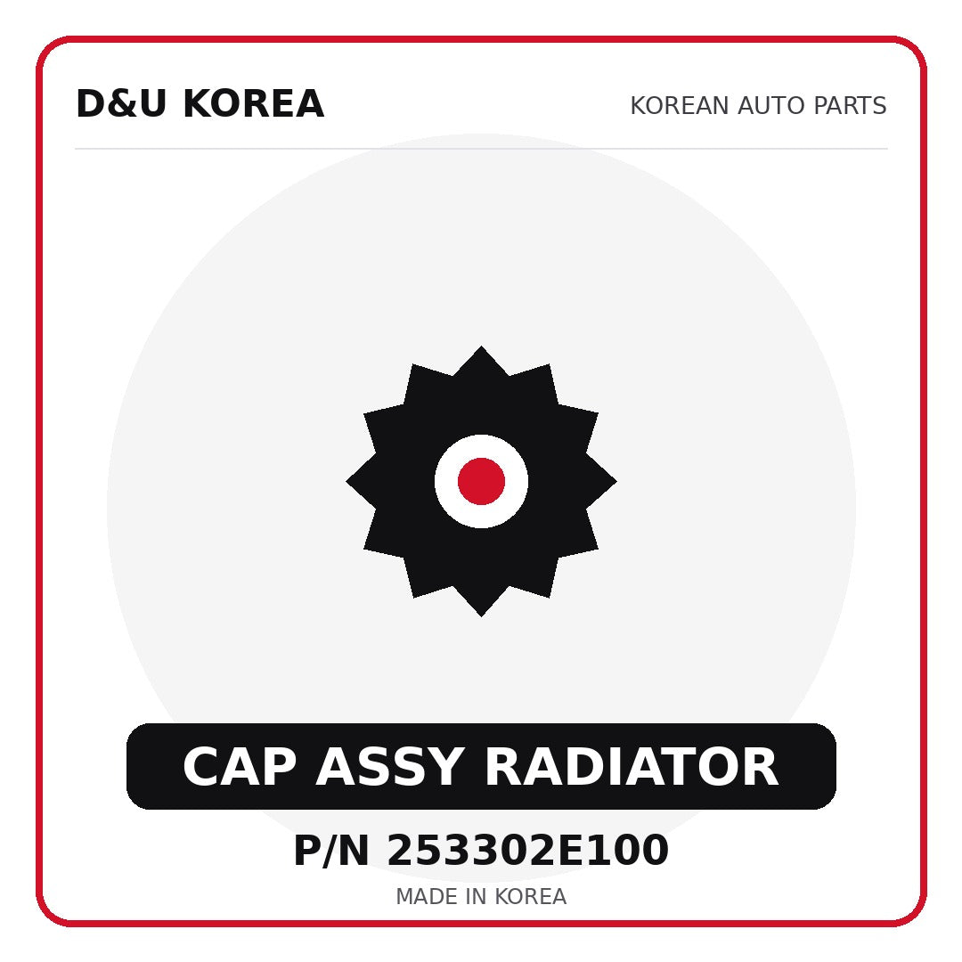 Genuine Mobis CAP ASSY RADIATOR 253302E100 - Korean auto parts from D&U Korea