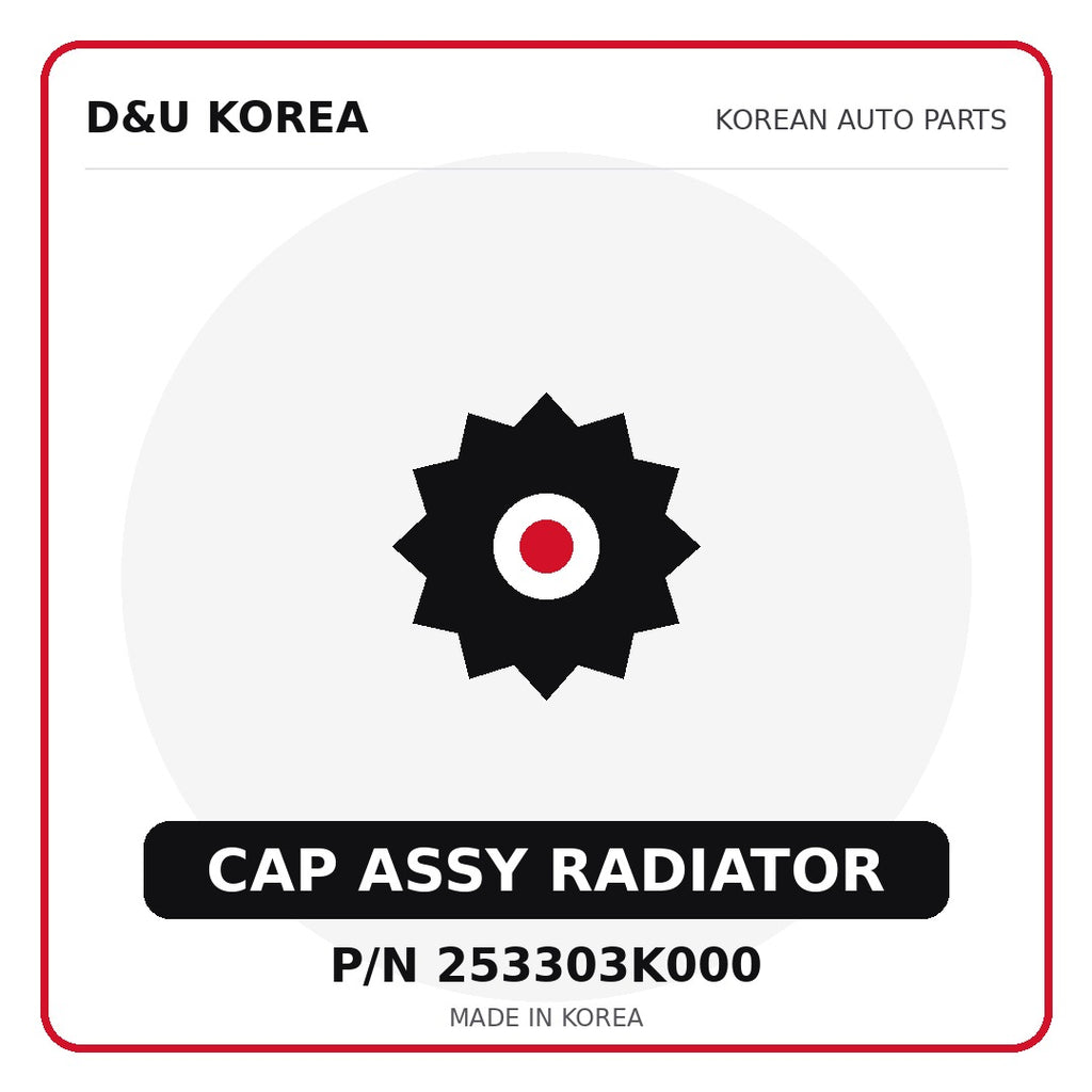 Genuine Mobis CAP ASSY RADIATOR 253303K000 - Korean auto parts from D&U Korea
