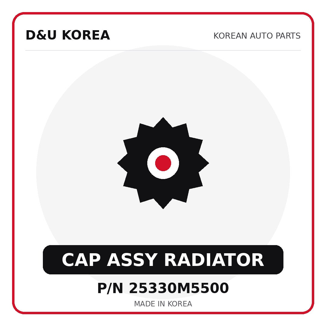 Genuine Mobis CAP ASSY RADIATOR 25330M5500 - Korean auto parts from D&U Korea