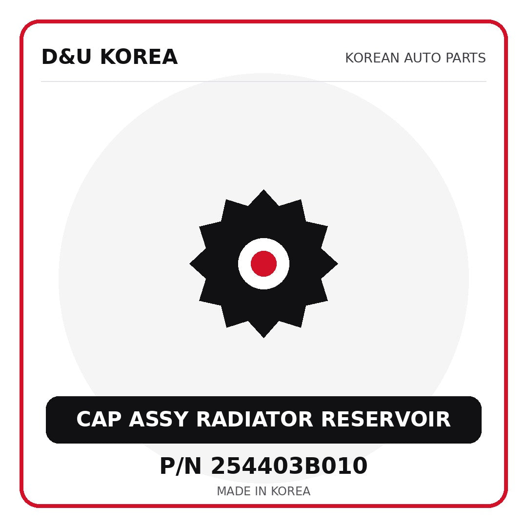 Genuine Mobis CAP ASSY RADIATOR RESERVOIR 254403B010 - Korean auto parts from D&U Korea