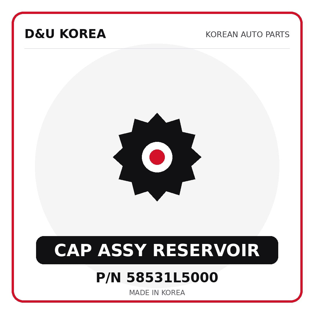 Genuine Mobis CAP ASSY RESERVOIR 58531L5000 - Korean auto parts from D&U Korea