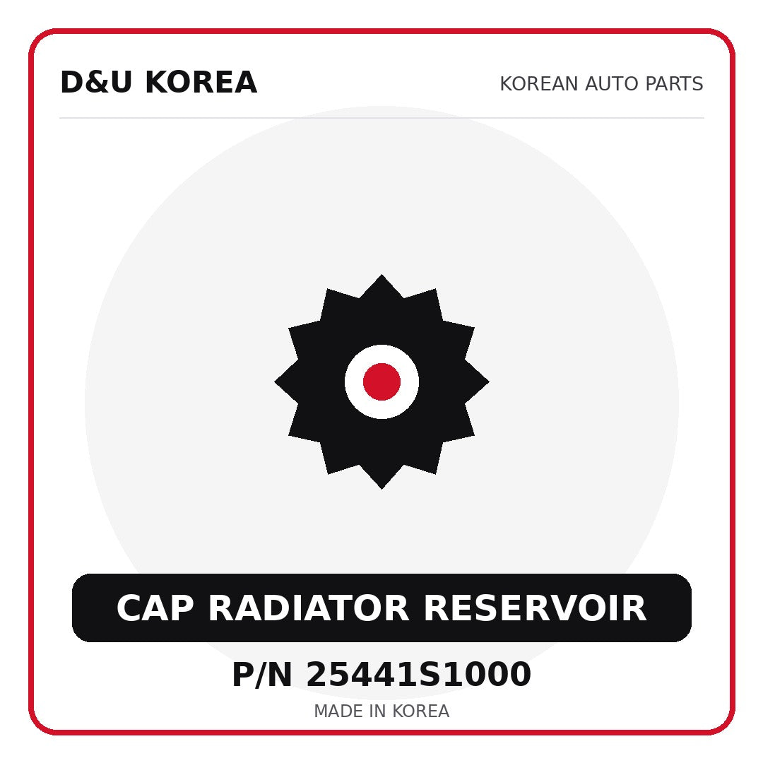 Genuine Mobis CAP RADIATOR RESERVOIR 25441S1000 - Korean auto parts from D&U Korea