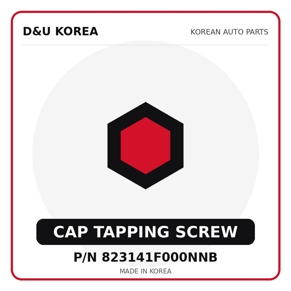 Genuine Mobis CAP TAPPING SCREW 823141F000NNB for Korean vehicles | D&U Korea