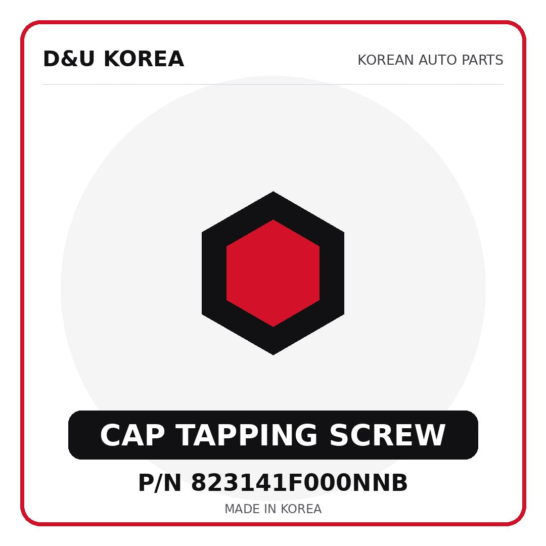 Genuine Mobis CAP TAPPING SCREW 823141F000NNB for Korean vehicles | D&U Korea