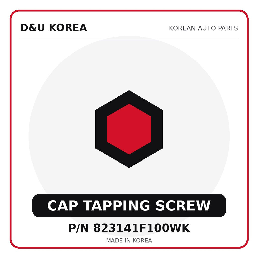 Genuine Mobis CAP TAPPING SCREW 823141F100WK - Korean auto parts from D&U Korea