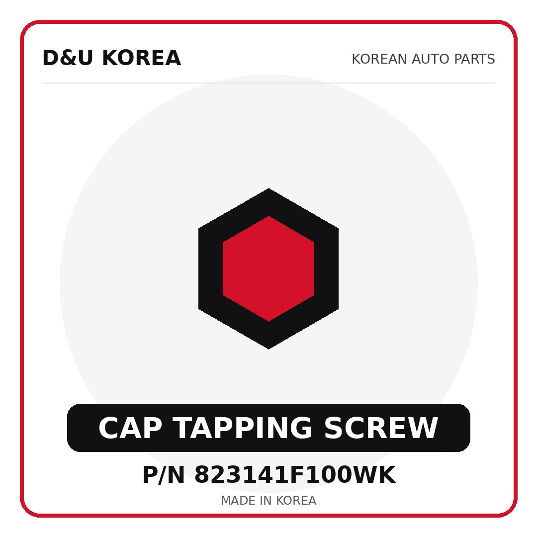 Genuine Mobis CAP TAPPING SCREW 823141F100WK - Korean auto parts from D&U Korea