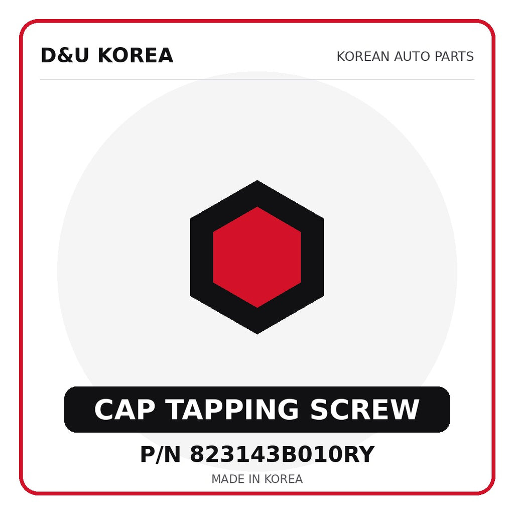 Genuine Mobis CAP TAPPING SCREW 823143B010RY - Korean auto parts from D&U Korea