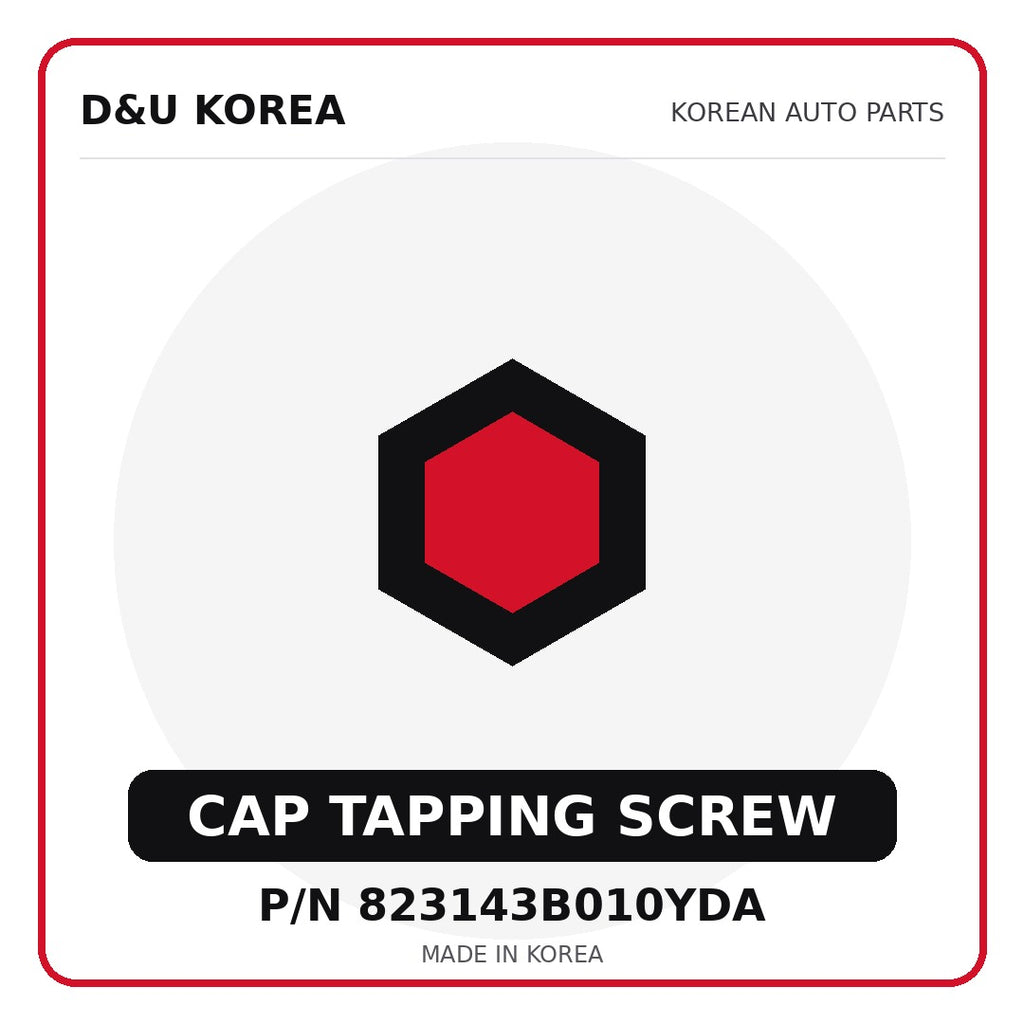 Genuine Mobis CAP TAPPING SCREW 823143B010YDA - Korean auto parts from D&U Korea