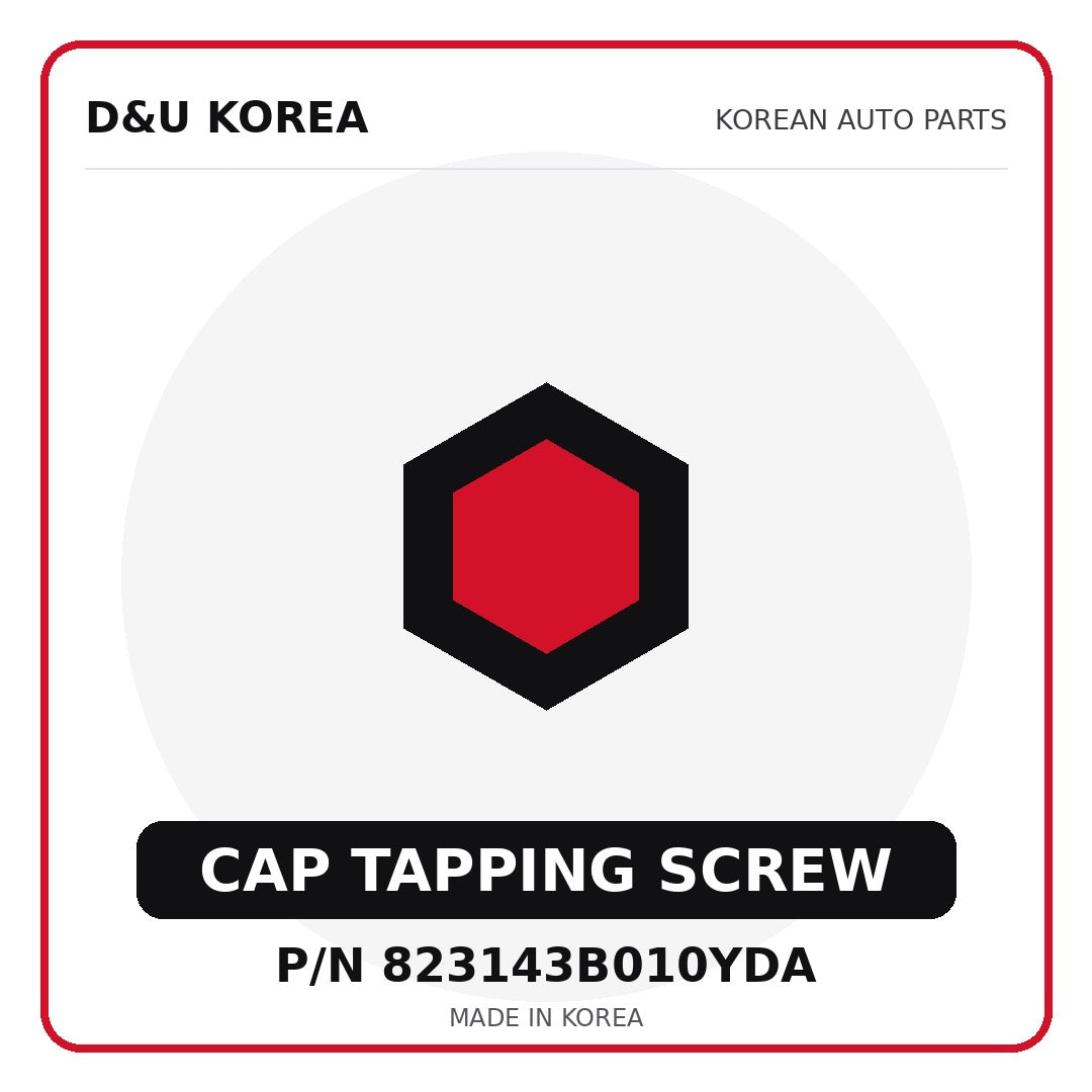 Genuine Mobis CAP TAPPING SCREW 823143B010YDA - Korean auto parts from D&U Korea