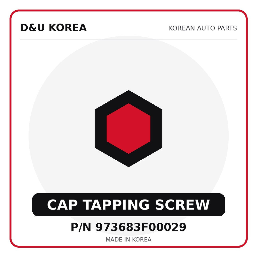 Genuine Mobis CAP TAPPING SCREW 973683F00029 - Korean auto parts from D&U Korea