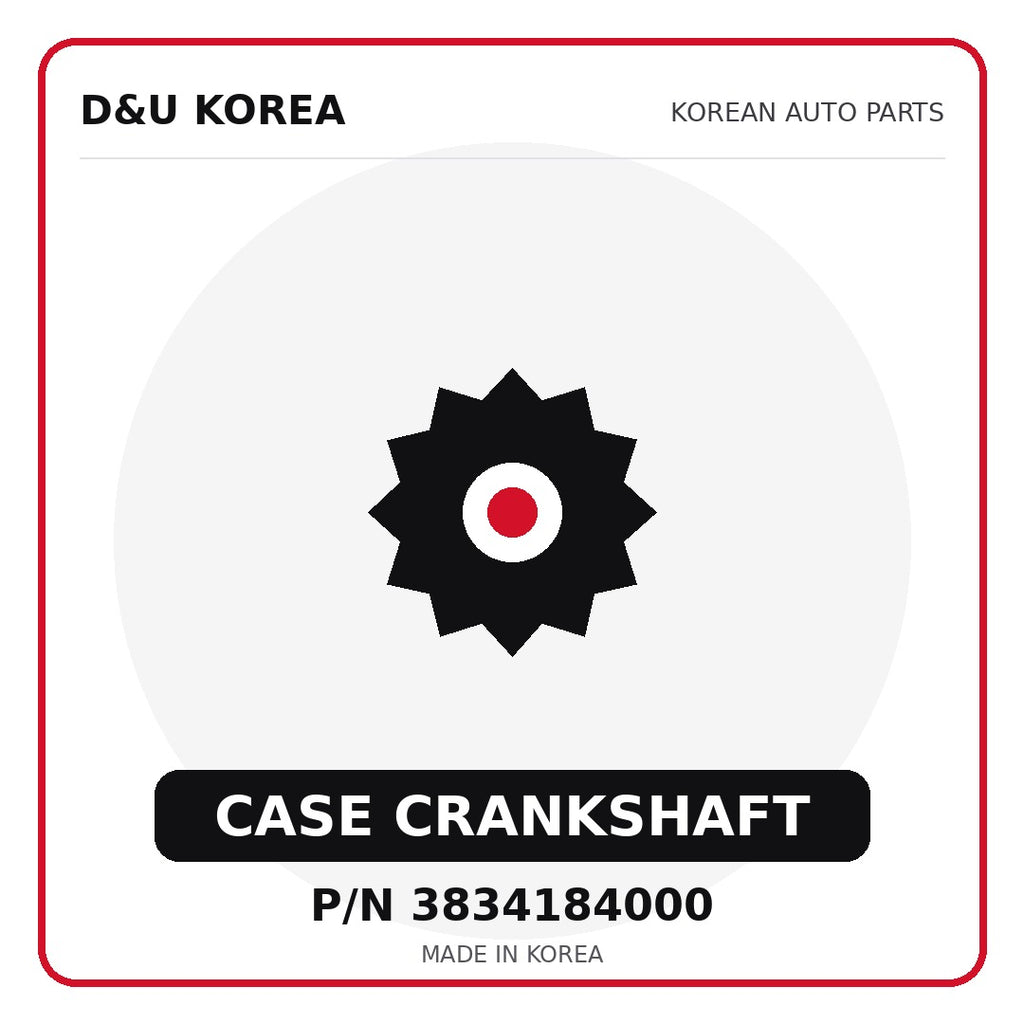 Genuine Mobis CASE CRANKSHAFT 3834184000 - Korean auto parts from D&U Korea