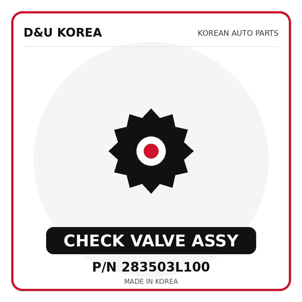 Genuine Mobis CHECK VALVE ASSY 283503L100 - Korean auto parts from D&U Korea