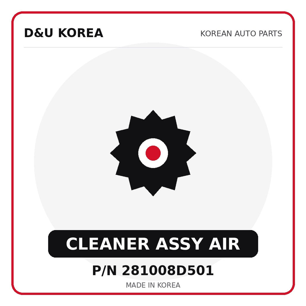 Genuine Mobis CLEANER ASSY AIR 281008D501 - Korean auto parts from D&U Korea