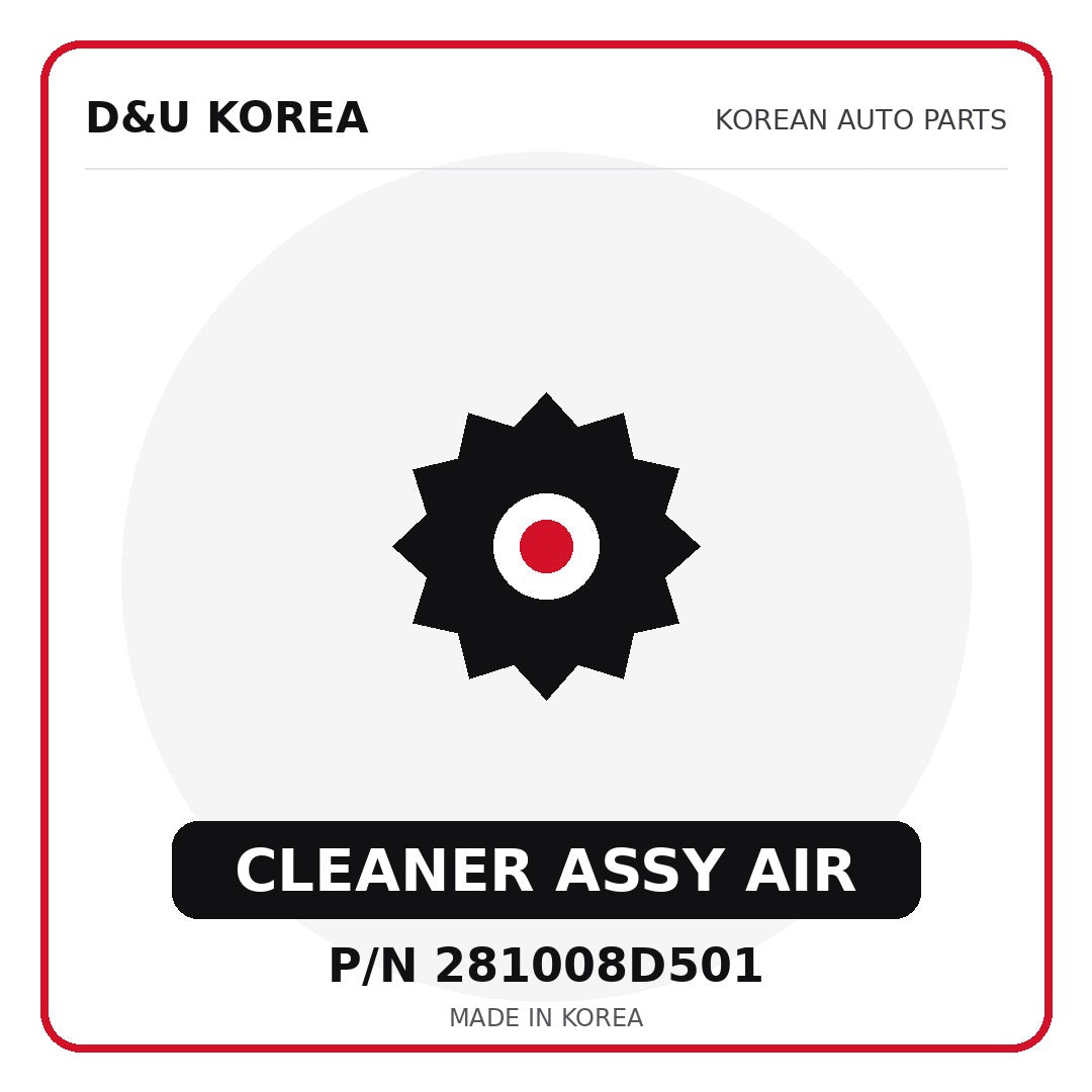 Genuine Mobis CLEANER ASSY AIR 281008D501 - Korean auto parts from D&U Korea