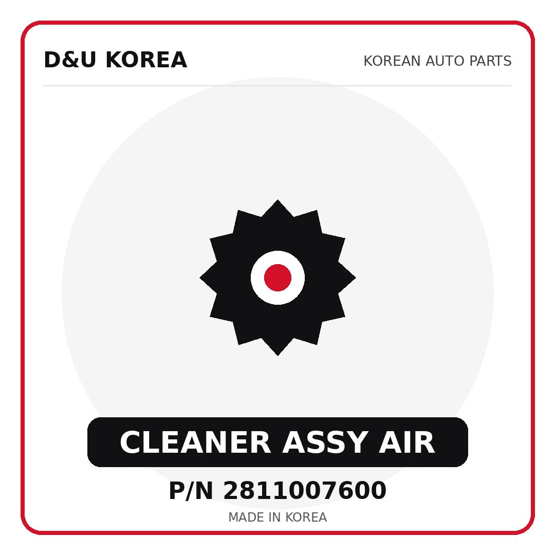 Genuine Mobis CLEANER ASSY AIR 2811007600 - Korean auto parts from D&U Korea