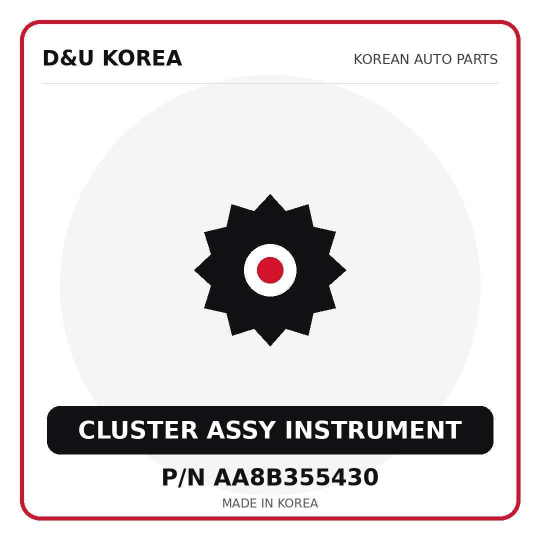 Genuine Mobis CLUSTER ASSY INSTRUMENT AA8B355430 for Korean vehicles | D&U Korea