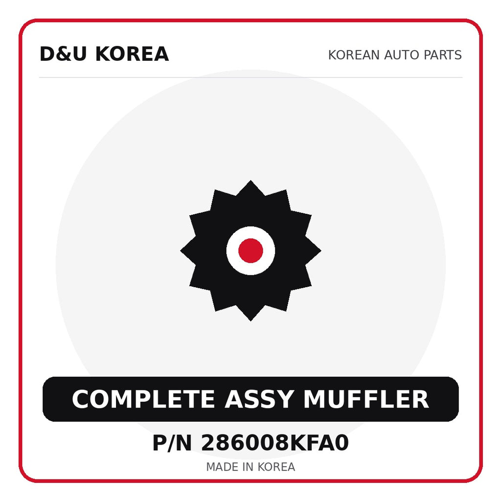 Genuine Mobis COMPLETE ASSY MUFFLER 286008KFA0 - Korean auto parts from D&U Korea