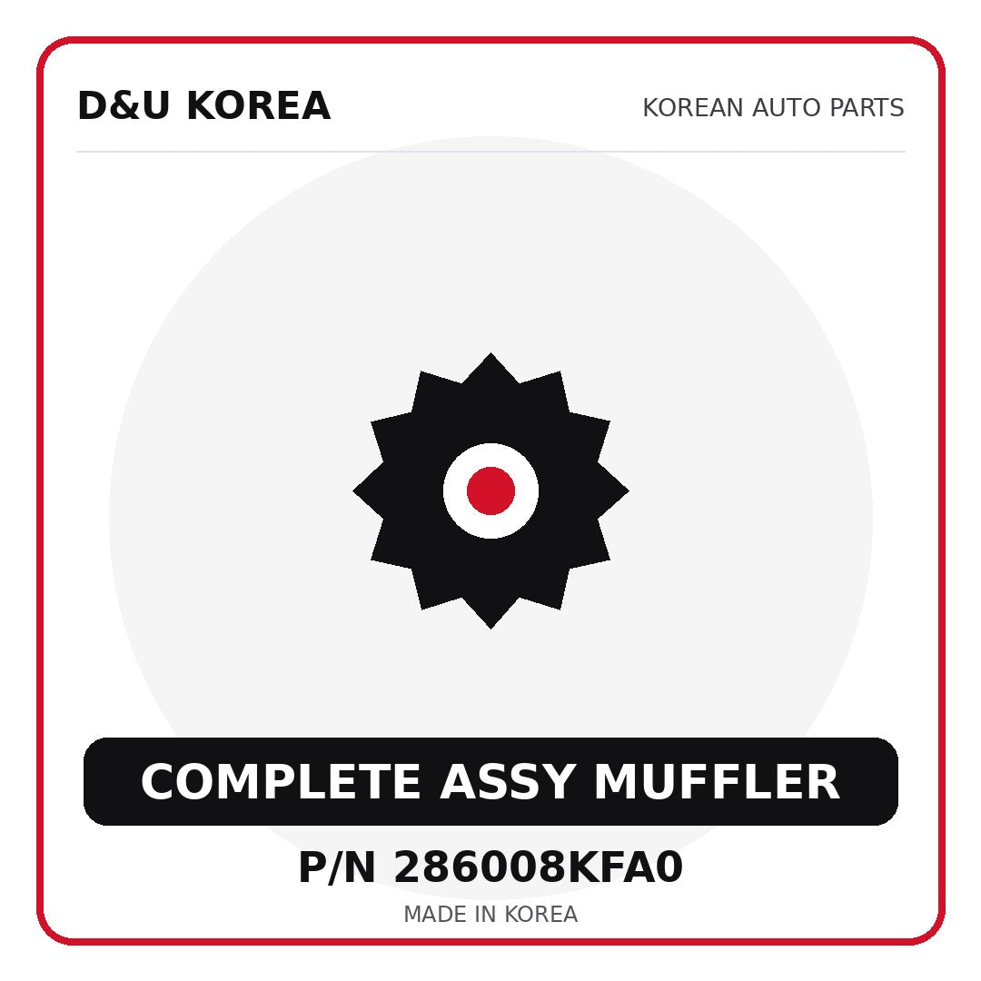 Genuine Mobis COMPLETE ASSY MUFFLER 286008KFA0 - Korean auto parts from D&U Korea