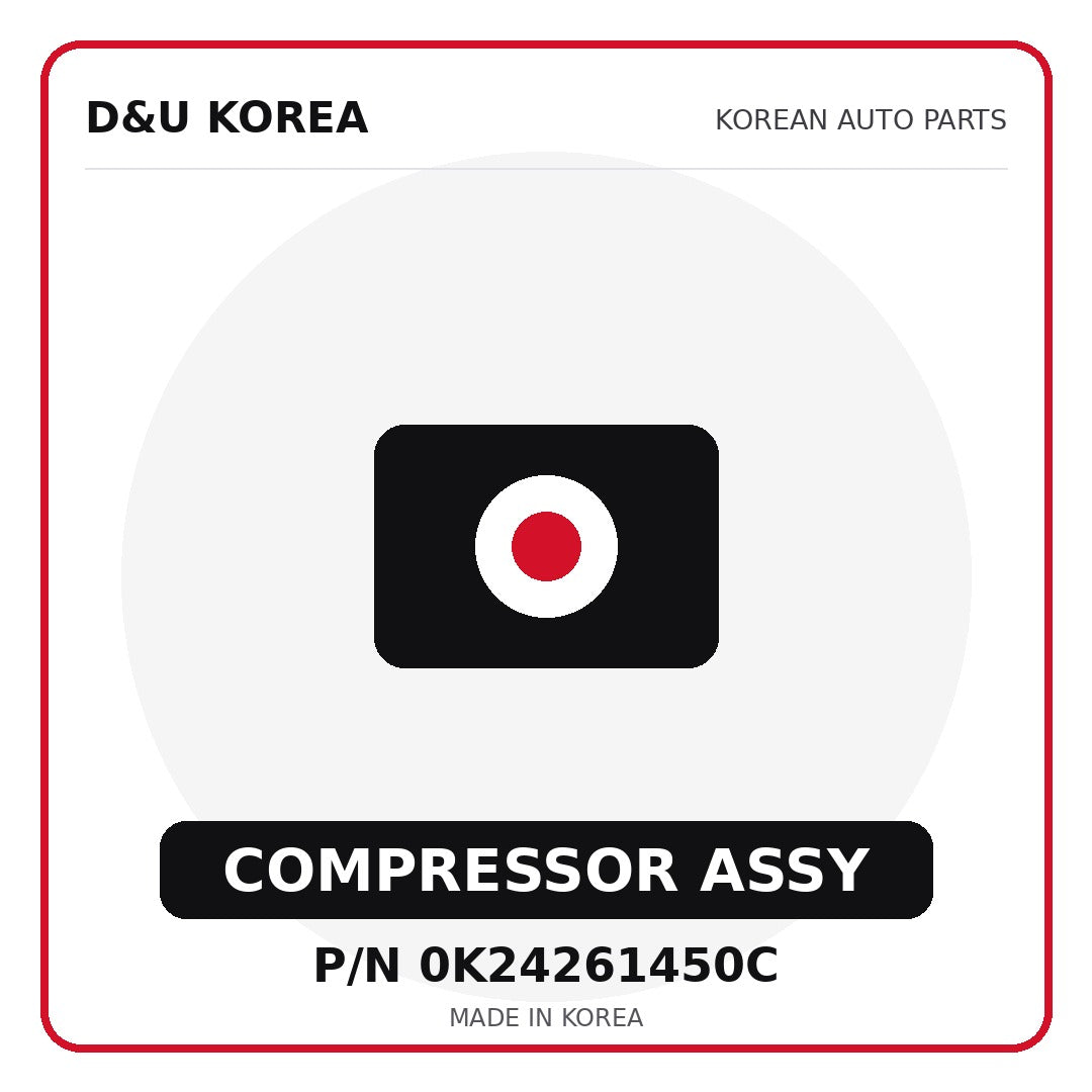 Genuine Mobis COMPRESSOR ASSY 0K24261450C - Korean auto parts from D&U Korea