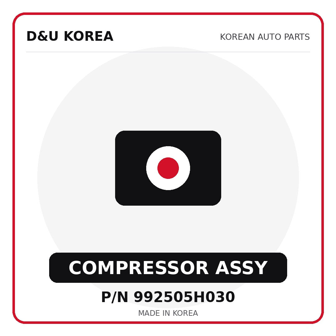 Genuine Mobis COMPRESSOR ASSY 992505H030 for Korean vehicles | D&U Korea