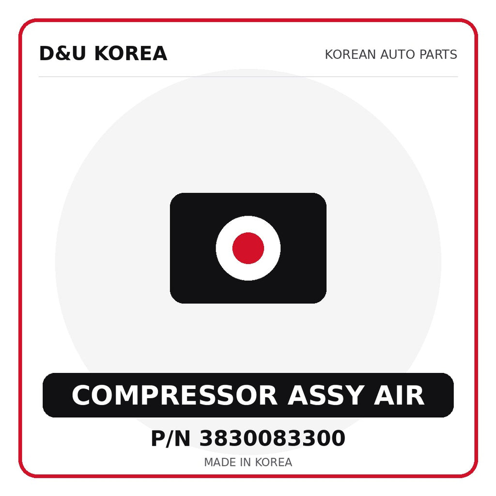 Genuine Mobis COMPRESSOR ASSY AIR 3830083300 for Korean vehicles | D&U Korea