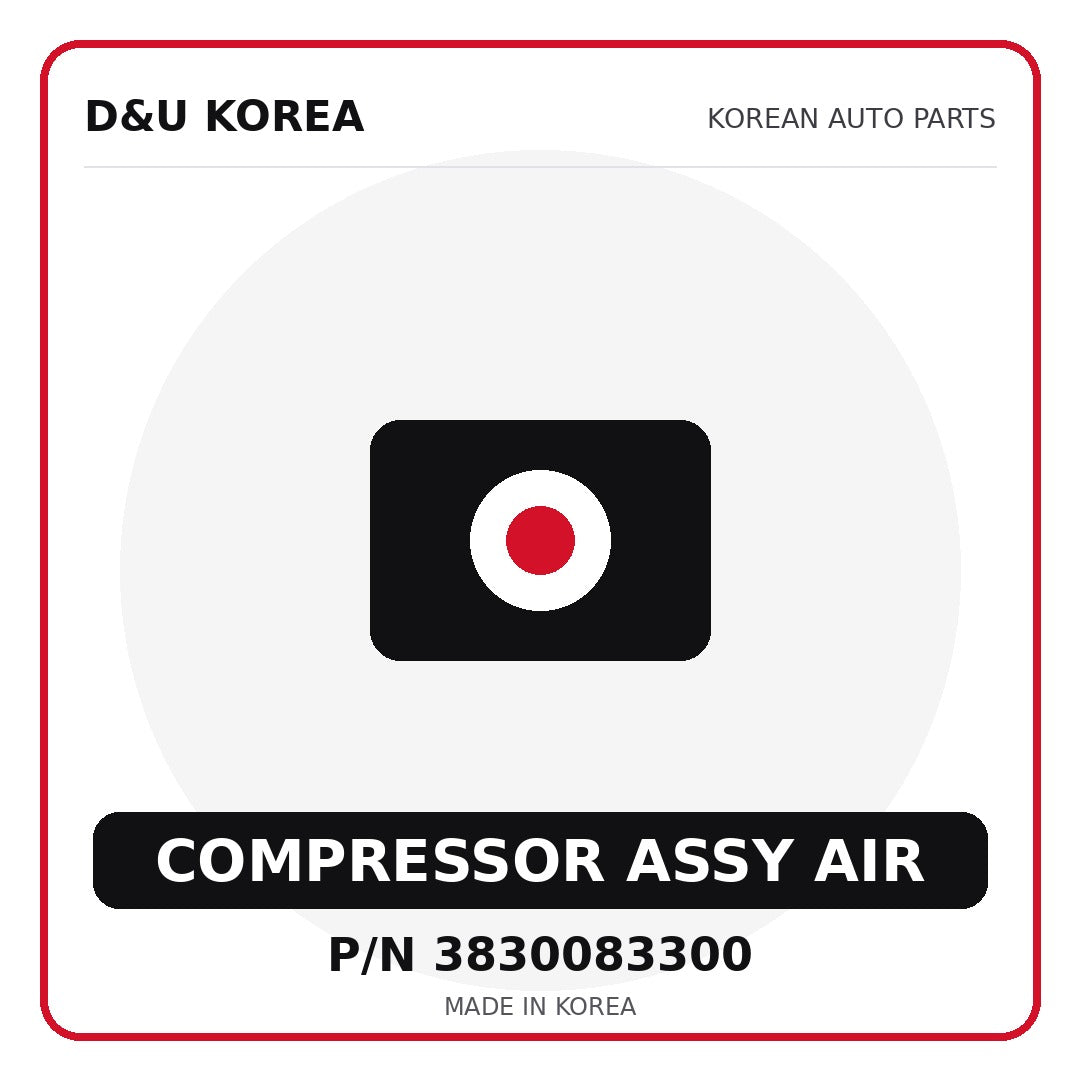 Genuine Mobis COMPRESSOR ASSY AIR 3830083300 for Korean vehicles | D&U Korea