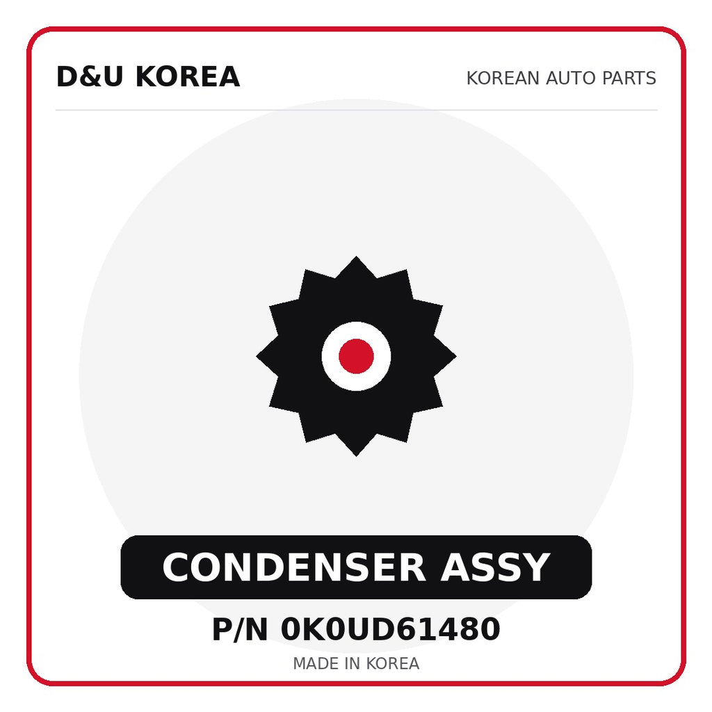 Genuine Mobis CONDENSER ASSY 0K0UD61480 - Korean auto parts from D&U Korea