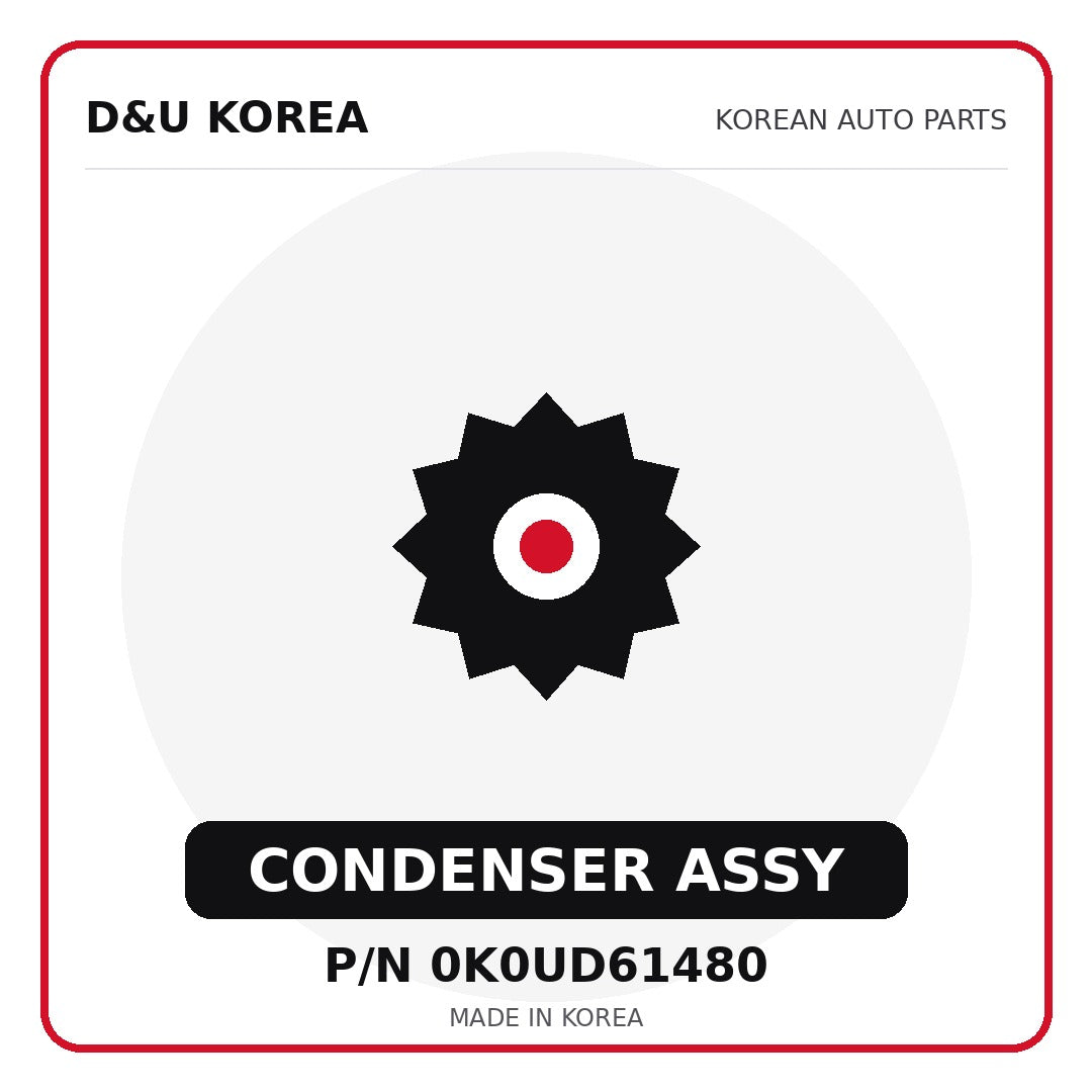 Genuine Mobis CONDENSER ASSY 0K0UD61480 - Korean auto parts from D&U Korea