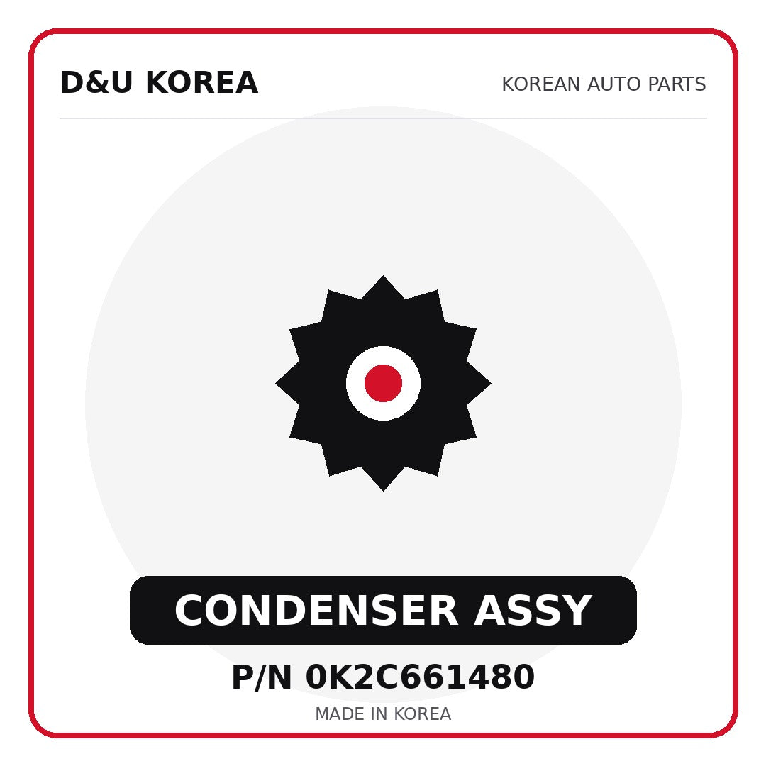 Genuine Mobis CONDENSER ASSY 0K2C661480 - Korean auto parts from D&U Korea