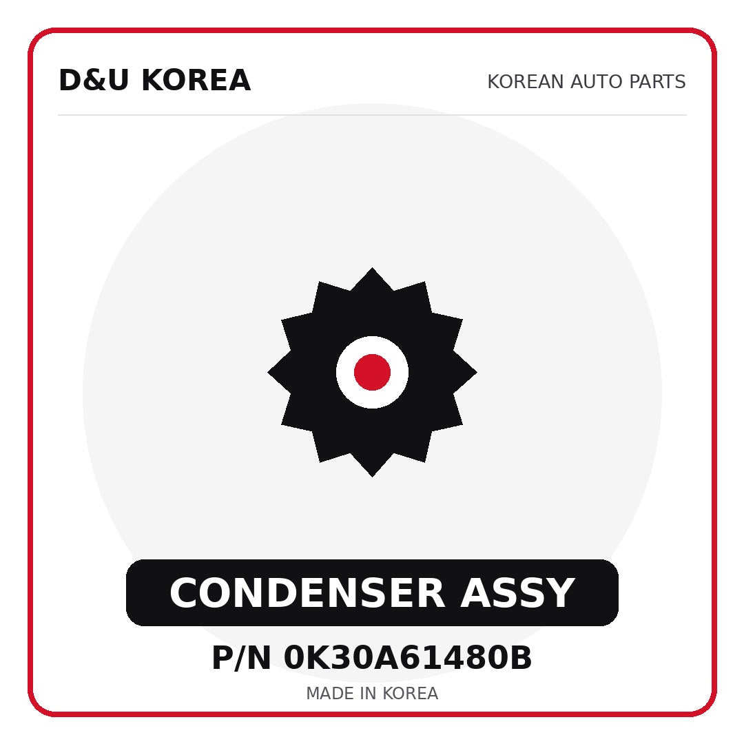 Genuine Mobis CONDENSER ASSY 0K30A61480B - Korean auto parts from D&U Korea