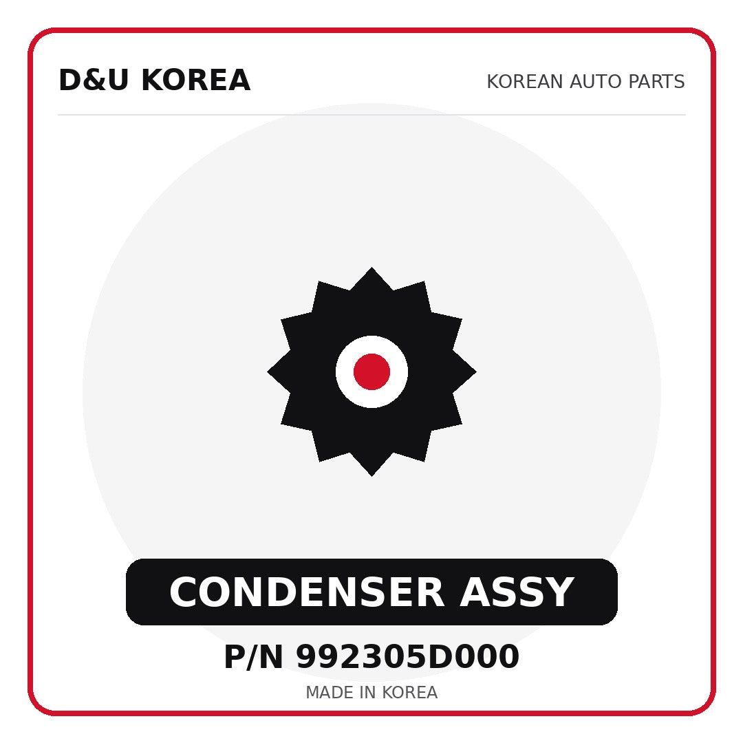 Genuine Mobis CONDENSER ASSY 992305D000 for Korean vehicles | D&U Korea