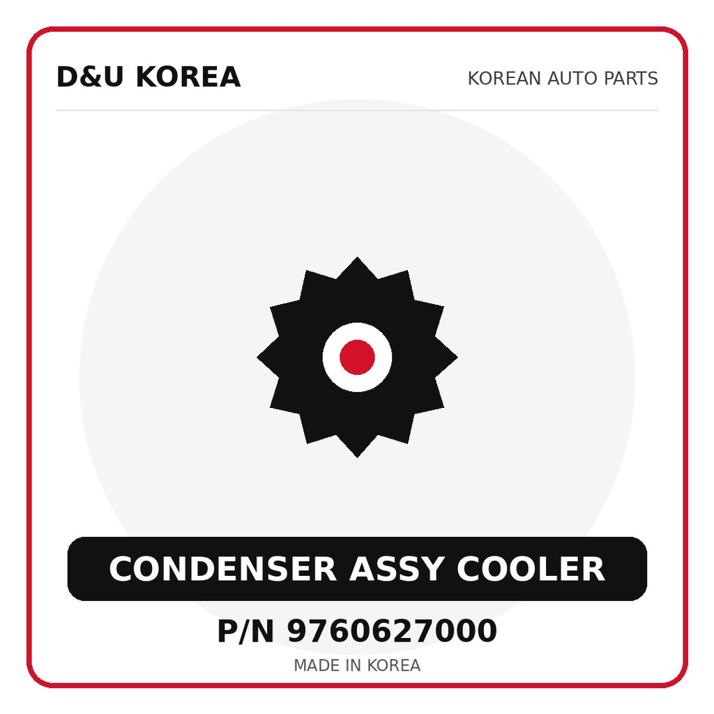 Genuine Mobis CONDENSER ASSY COOLER 9760627000 for Korean vehicles | D&U Korea