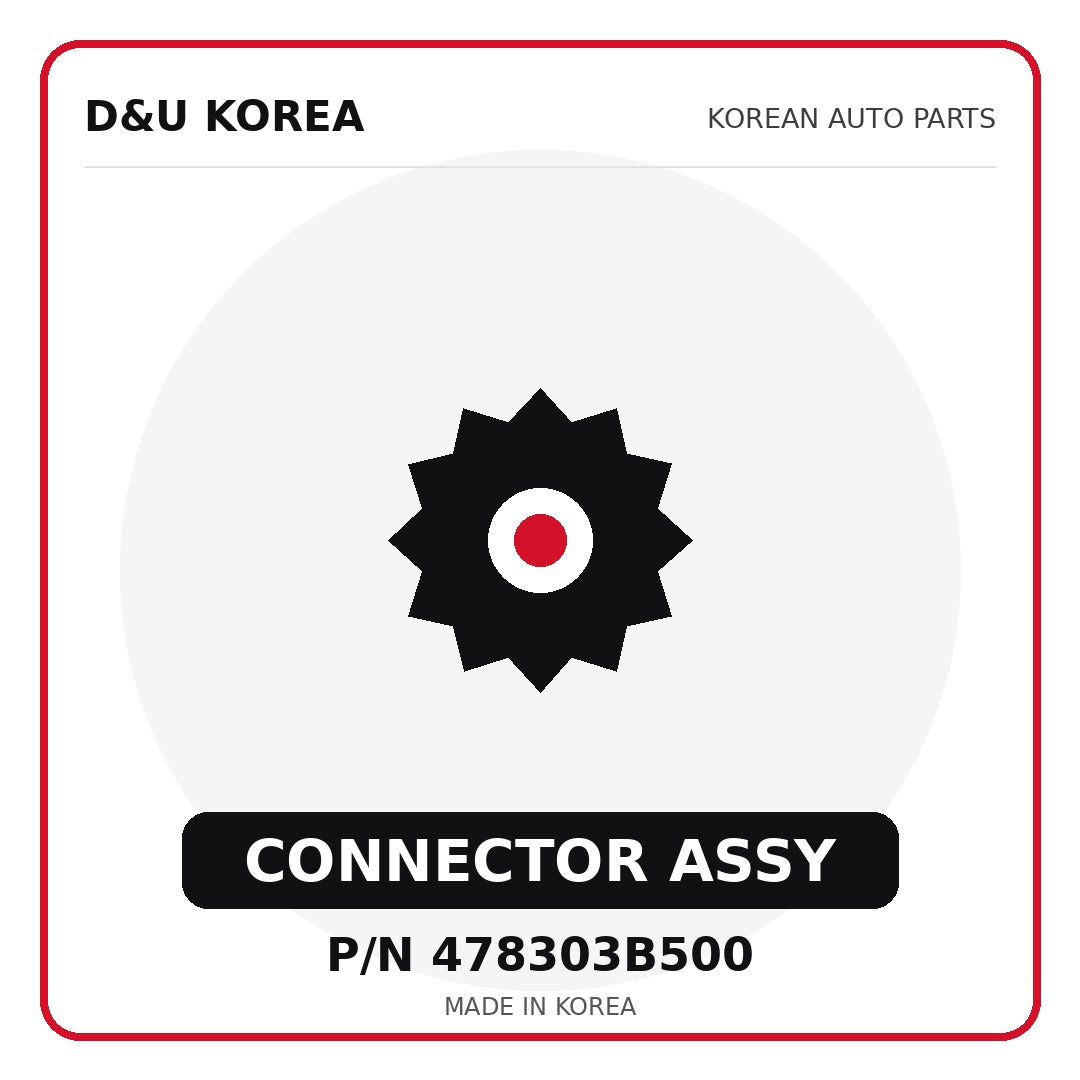 Genuine Mobis CONNECTOR ASSY 478303B500 - Korean auto parts from D&U Korea