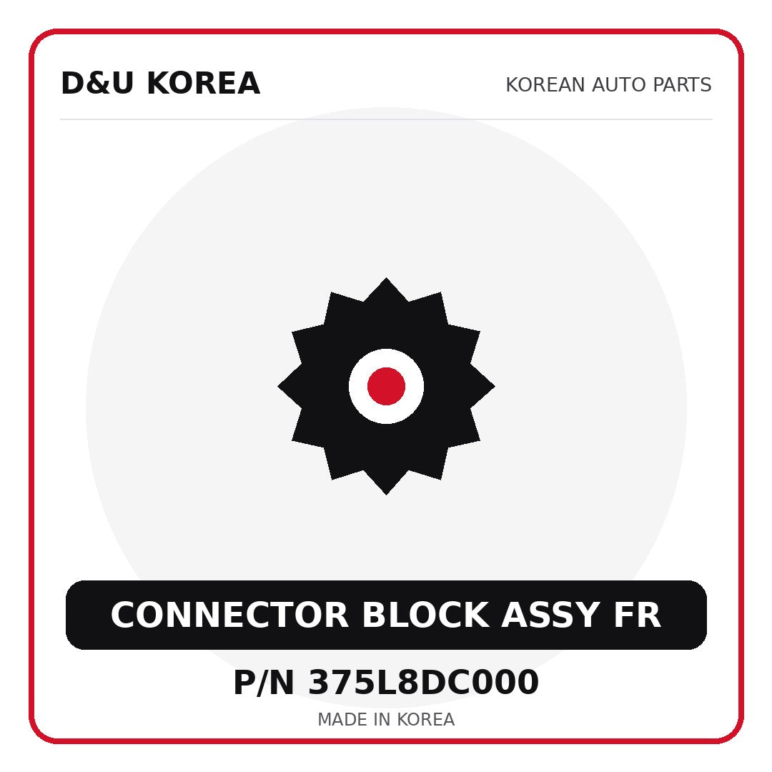 Genuine Mobis CONNECTOR BLOCK ASSY FR 375L8DC000 - Korean auto parts from D&U Korea